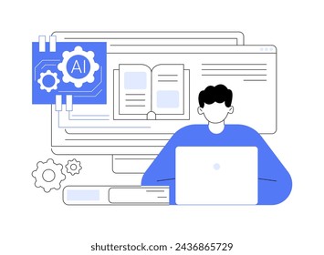 AI-Optimized Educational Resources abstract concept vector illustration. Education. Educational resources created based on AI analysis of student preferences. AI Technology. abstract metaphor.