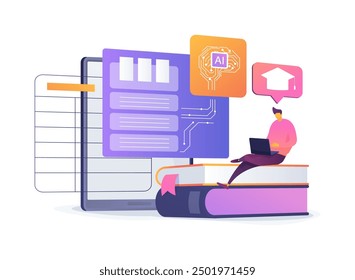 AI-Optimized Educational Resources abstract concept vector illustration. Education. Educational resources created based on AI analysis of student preferences. AI Technology. abstract metaphor.