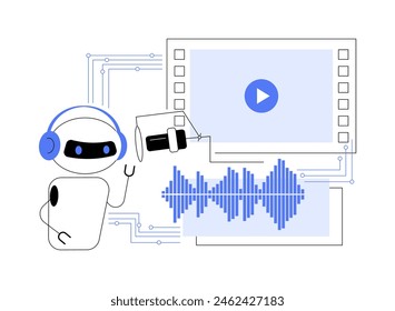 AI-Optimized Film Scoring concepto abstracto Ilustración vectorial. Arte y creatividad. Anota películas y producciones de video con música compuesta por IA y efectos de sonido. TECNOLOGÍA de IA. metáfora abstracta.