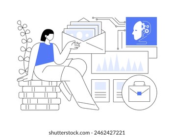 AI-Optimized Investment Portfolios abstract concept vector illustration. Personal Finance. Create diversified investment portfolios, individual financial goals. AI Technology. abstract metaphor.