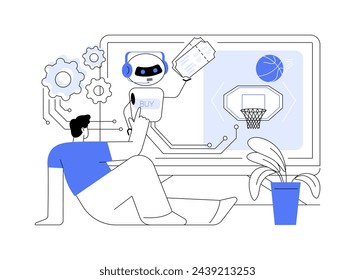 AI-Optimized Live Events abstract concept vector illustration. Entertainment. AI-driven ticket sales, audience engagement, and event logistics. AI Technology. abstract metaphor.