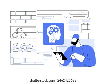 AI-Optimized Material Selection abstract concept vector illustration. Architecture and Design. Selecting the best materials for construction projects through AI analysis. abstract metaphor.