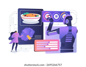 AI-Otimizado Nutrient Density Otimization conceito abstrato vetor ilustração. Tecnologia de Alimentos e Nutrição. A otimização da densidade de nutrientes orientada pela IA melhora a percepção. metáfora abstrata.