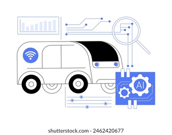 AI-Optimized Prototype Testing abstract concept vector illustration. Research and Development. Product development, AI simulation models predictions. AI Technology. abstract metaphor.