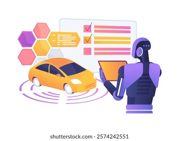 AI-Optimized Prototype Testing abstract concept vector illustration. Research and Development. Product development, AI simulation models predictions. AI Technology. abstract metaphor.