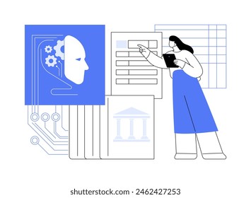 AI-Optimized Regulatory Compliance abstract concept vector illustration. Government and Public Services. Ensure regulatory compliance with AI-based monitoring and reporting. abstract metaphor.