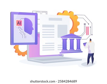 AI-Optimized Regulatory Compliance abstract concept vector illustration. Government and Public Services. Ensure regulatory compliance with AI-based monitoring and reporting. abstract metaphor.