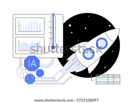 AI-Optimized Spacecraft Thermal Control abstract concept vector illustration. Space Exploration. AI-driven spacecraft thermal control improves efficiency and insight. abstract metaphor.