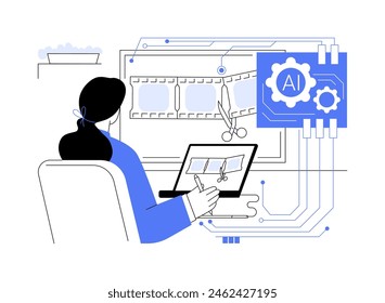 VIDEO Ilustración vectorial Optimizado para IA Arte y creatividad. Vídeos de Editar con herramientas de IA para efectos, transiciones y etiquetado automatizado. TECNOLOGÍA de IA. metáfora abstracta.