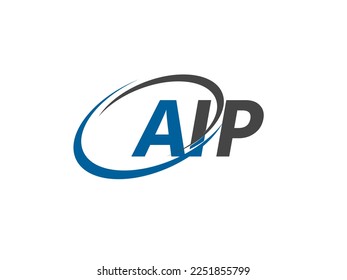 AIP letter creative modern elegant swoosh logo design