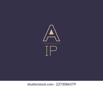AIP letter logo design modern minimalist vector images