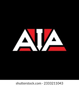 AIP triangle letter logo design with triangle shape. AIP triangle logo design monogram. AIP triangle vector logo template with red color. AIP triangular logo Simple, Elegant, and Luxurious design.