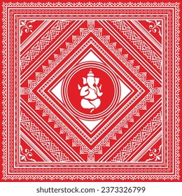 Aipan art traditional folk art, Maa laxmi footprint graphic with mandala pattern Design, Aipan art with lakshmi footprint, svg