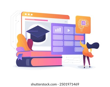 AI-Personalized Learning Plans abstract concept vector illustration. Education. Individual learning paths for students, analyzing learning styles with AI Technology. abstract metaphor.