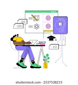 AI-Personalized Learning Plans abstract concept vector illustration. Education. Individual learning paths for students, analyzing learning styles with AI Technology. abstract metaphor.