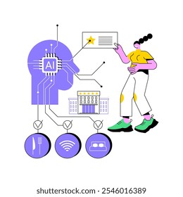 AI-Personalized Marketing abstract concept vector illustration. Hospitality. Target guests with personalized marketing campaigns based on preferences. AI Technology. abstract metaphor.