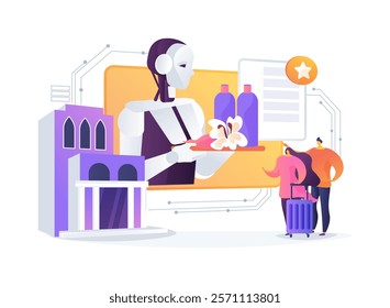 AI-Personalized Marketing abstract concept vector illustration. Hospitality. Target guests with personalized marketing campaigns based on preferences. AI Technology. abstract metaphor.