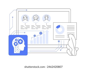 AI-Personalized Sales Approach abstract concept vector illustration. Sales. Customize sales approaches based on AI-identified customer preferences and behavior. AI Technology. abstract metaphor.