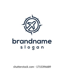 Logo-Design-Vorlage für Flugzeugkompass 