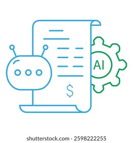 AI-Powered Accounting Technology Vector Icon Design