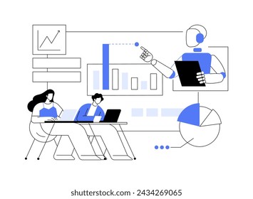 AI-Powered Advanced Data Processing abstract concept vector illustration. Data Analysis. Automate advanced complex statistical analysis with AI tools. AI Technology. abstract metaphor.