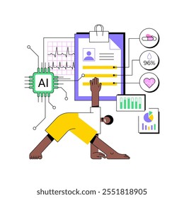 AI-Powered Athlete Performance Analysis abstract concept vector illustration. Sports Analytics. Evaluate performance, data-driven decisions in training and strategy. abstract metaphor.