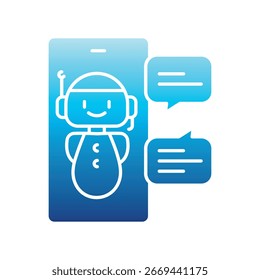 Icono de glifo de color de Chatbots con IA. Elemento aislado de Vector. Trazo editable.