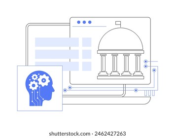 AI-Powered E-Government abstract concept vector illustration. Government and Public Services. AI-driven online platform, easy access to government services. AI Technology. abstract metaphor.