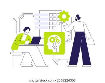 AI-Powered Employee Engagement Analysis abstract concept vector illustration. Human Resources. Measure employee satisfaction with AI surveys and sentiment analysis. abstract metaphor.