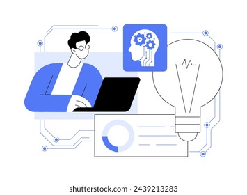 KI-gestützte Energieverbrauchsanalyse abstraktes Konzept Vektor-Illustration. Energie. Überwachung und Optimierung des Energieverbrauchs in Gewerbe- und Wohnimmobilien. KI-Technologie. Abstrakte Metapher.