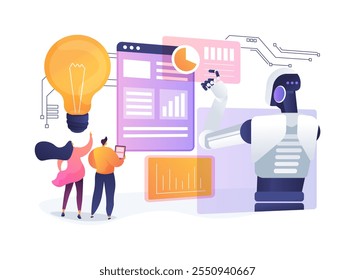 AI-Powered Energy Consumption Analysis conceito abstrato vetor ilustração. Energia. Monitorar e otimizar o uso de energia em propriedades comerciais e residenciais. Tecnologia AI. metáfora abstrata.