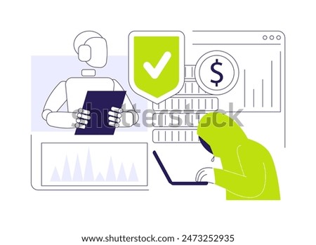 AI-Powered Fraud Detection abstract concept vector illustration. Finance and Accounting. Detect fraudulent financial activities and transactions using AI Technology. abstract metaphor.