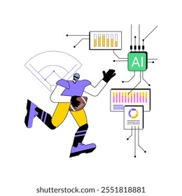 AI-Powered Game Simulations abstract concept vector illustration. Sports Analytics. Simulate games and scenarios for strategic planning and analysis. AI Technology. abstract metaphor.