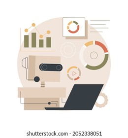 AI-powered marketing tools abstract concept vector illustration. AI-powered research, marketing tools automation, e-commerce search, customer recommendation, machine learning abstract metaphor.