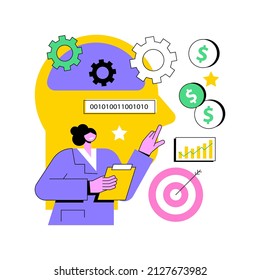 AI-powered Marketing Tools Abstract Concept Vector Illustration. AI-powered Research, Marketing Tools Automation, E-commerce Search, Customer Recommendation, Machine Learning Abstract Metaphor.