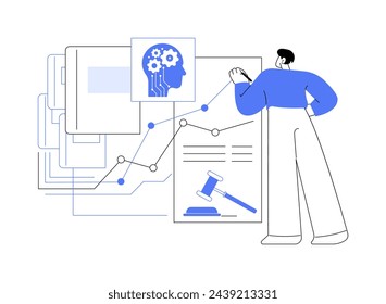 AI-Powered Predictive Analytics abstract concept vector illustration. Legal Services. Predict legal outcomes and trends based on historical case data. AI Technology. abstract metaphor.