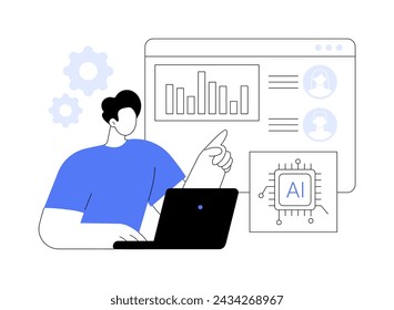 AI-Powered Predictive Customer Sentiment Analysis abstract concept vector illustration. Customer Service. Emotions prediction with artificial intelligence. AI Technology. abstract metaphor.