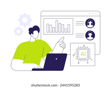 AI-Powered Predictive Customer Sentiment Analysis abstract concept vector illustration. Customer Service. Emotions prediction with artificial intelligence. AI Technology. abstract metaphor.