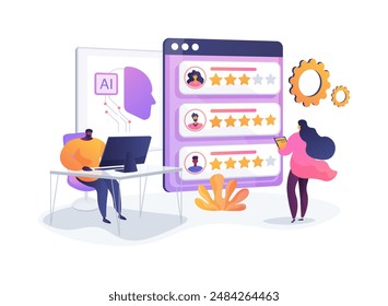 AI-Powered Predictive Customer Sentiment Analysis abstract concept vector illustration. Customer Service. Emotions prediction with artificial intelligence. AI Technology. abstract metaphor.