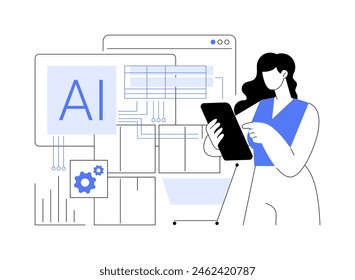 AI-Powered Predictive Stocking abstract concept vector illustration. E-commerce. Predict product demand and optimize stocking levels using AI analysis. AI Technology. abstract metaphor.