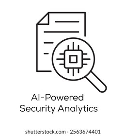 AI-Powered Security Analytics Icon – Data Monitoring and Predictive Threat Analysis