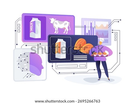 AI-Powered Smart Ingredient Substitution abstract concept vector illustration. Food Technology and Nutrition. AI-driven smart ingredient substitution improves insight. abstract metaphor.