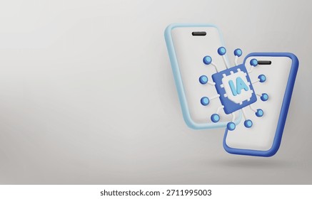 Los teléfonos inteligentes con IA muestran el futuro de la tecnología móvil, los App inteligentes y la conectividad digital avanzada.