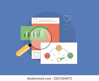 AI-powered social media sentiment analysis for brands. Analyze brand perception using sentiment bars, social media icons and identify tool for positive negative feedback trends for marketing insights