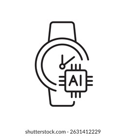 AI-powered time tracking icon for real-time diagnostics wearable health tech and medical analytics
