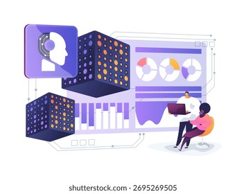 AI-Predictive AI-Enabled Quantum Compiler Otimization ilustração abstrata conceito vetor. Computação Quântica. Inteligência de inteligência acionada por IA e otimização de compilador quântico. metáfora abstrata.