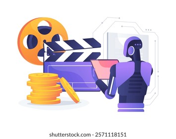 AI-Predictive Box Office Success abstract concept vector illustration. Entertainment. Predict box office performance and audience reception of movies using AI analytics. abstract metaphor.