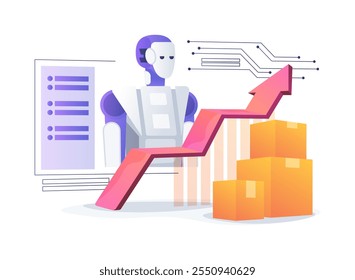 AI-Predictive Demand Analysis abstract concept vector illustration. Transportation and Logistics. Forecast customer demand from sales data and market trends. AI Technology. abstract metaphor.