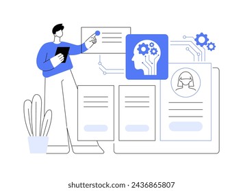 AI-Predictive Employee Retention abstract concept vector illustration. Human Resources. Predict potential employee turnover, proactive retention strategies. AI Technology. abstract metaphor.