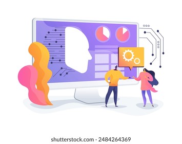 AI-Predictive Employee Retention abstract concept vector illustration. Human Resources. Predict potential employee turnover, proactive retention strategies. AI Technology. abstract metaphor.
